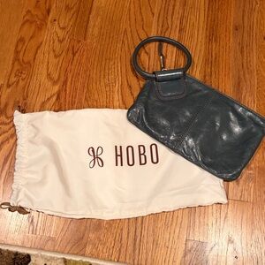 HOBO Dark Green Leather Wristlet